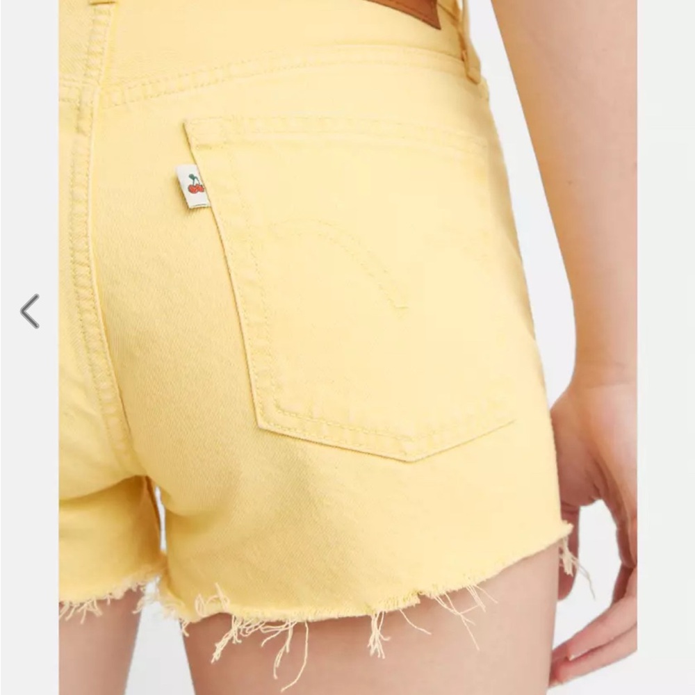 Levi's yellow denim jean shorts